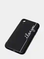 Серый чехол силиконовый c надписями для iPhone 11, pro, XR, X / XS, 7/8, 6/6S, 5 SE