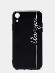 Черный чехол силиконовый c надписями для iPhone 11, pro, XR, X / XS, 7/8, 6/6S, 5 SE