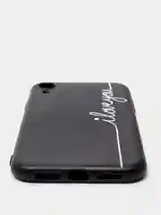 Серый чехол силиконовый c надписями для iPhone 11, pro, XR, X / XS, 7/8, 6/6S, 5 SE