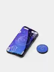 Синий чехол для телефона камера + кроштейн  для iPhone 12, 11, XR,  7/8/SE, 6/6S