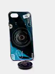 Синий чехол для телефона камера + кроштейн  для iPhone 12, 11, XR,  7/8/SE, 6/6S