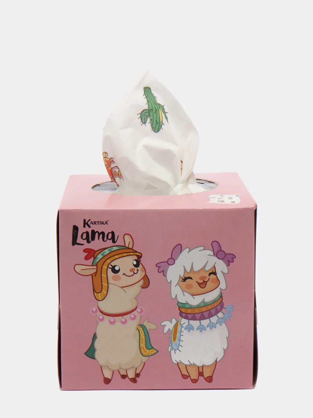 Салфетки бумаж. выдергушки"Лама"с рис.3 слоя,56шт,20х20 см,World Cart (LAM-FC-01/розовый)