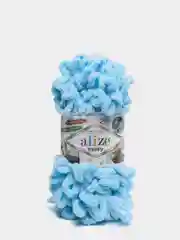 Небесно-голубой пряжа Alize Puffy, петельки, 5 штук, разные цвета