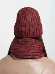Бордовый комплект: шапка и  снуд ЯЛТА