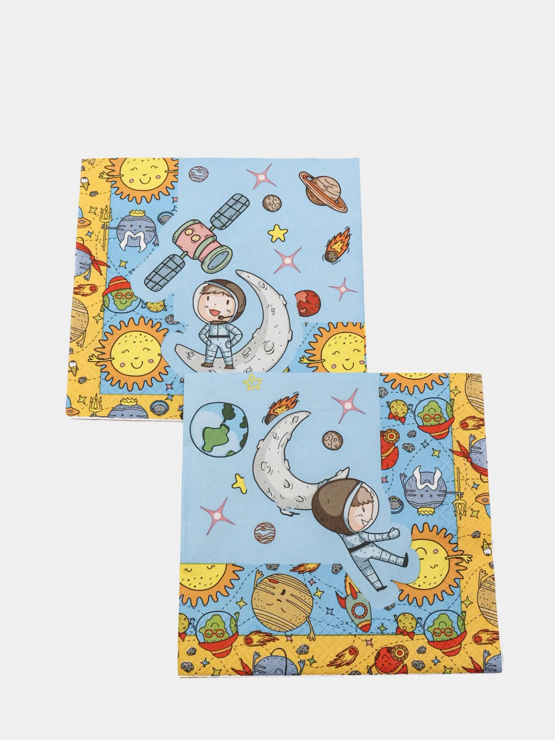 Салфетки бумажные трехслойные Космонавты 33*33 см, 20 шт
