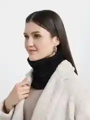 Черный снуд женский "Бафф" шерстяной,  для детей / мужской