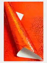 Оранжевый кожзам "Розочки", 20*30 см