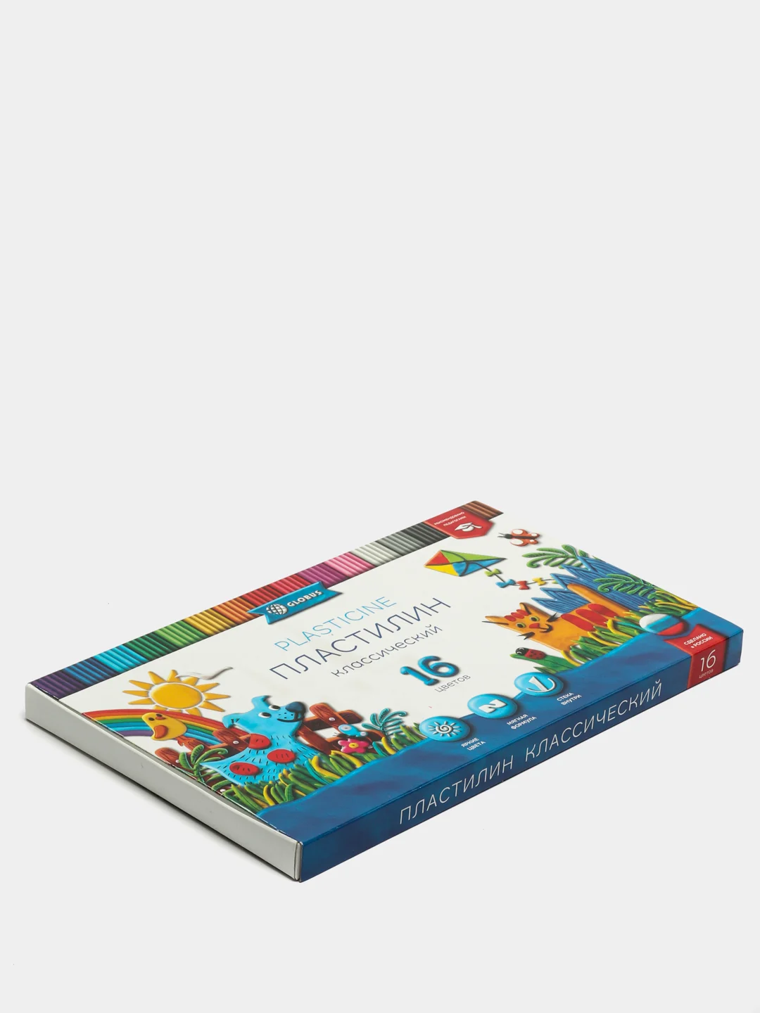 Пластилин GLOBUS "Классический", 16 цветов, 320 г