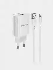 Белый сетевое зарядное устройство (СЗУ) BOROFONE BN1 Innovative с кабелем для Type-C / Lightning