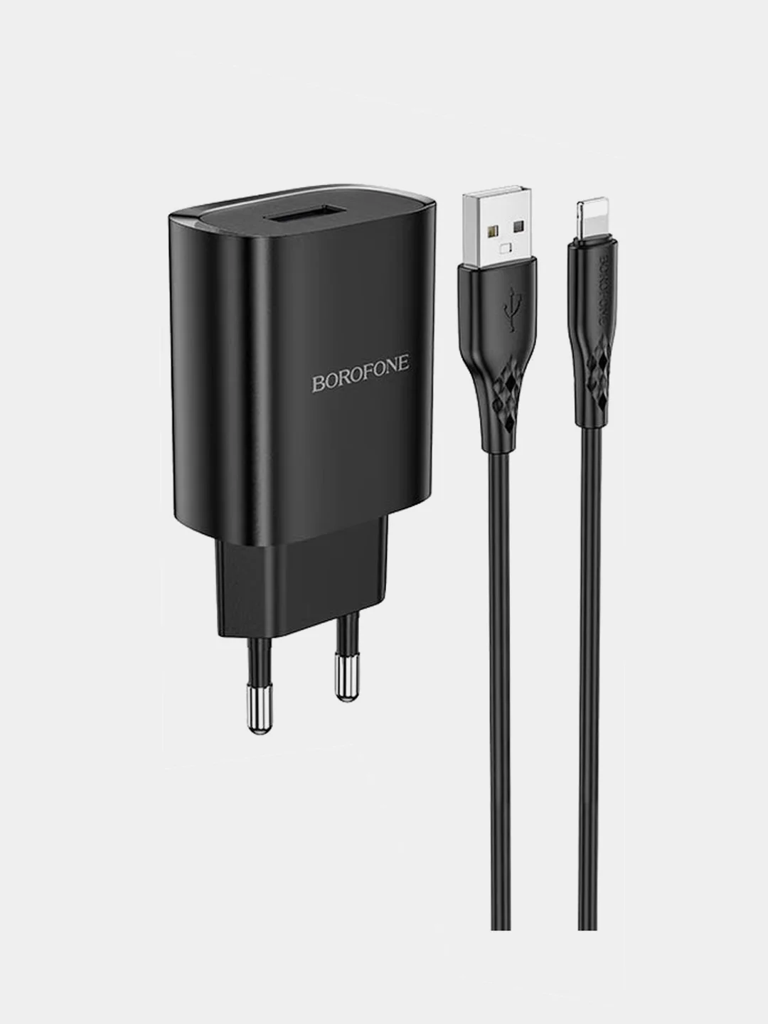 Черный сетевое зарядное устройство (СЗУ) BOROFONE BN1 Innovative с кабелем для Type-C / Lightning