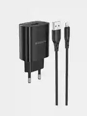 Черный сетевое зарядное устройство (СЗУ) BOROFONE BN1 Innovative с кабелем для Type-C / Lightning