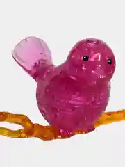 Розовый птичка на ветке 3D Crystall Puzzle (3D Пазл с подсветкой)  (3D Пазл Магический кристал)