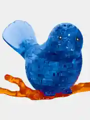 Синий птичка на ветке 3D Crystall Puzzle (3D Пазл с подсветкой)  (3D Пазл Магический кристал)