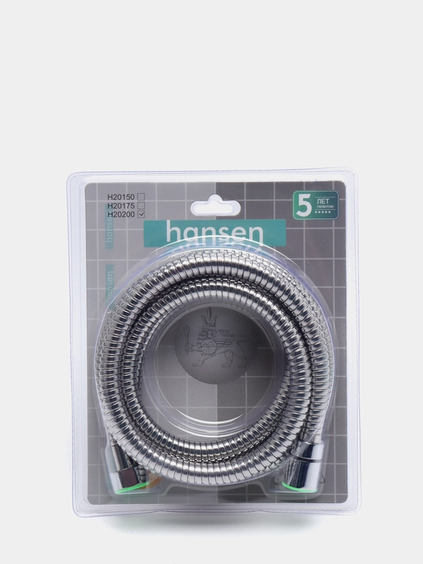 HANSEN шланг для душа 2.0м Strong, растягивающийся, с защитой от перекручивания, хром