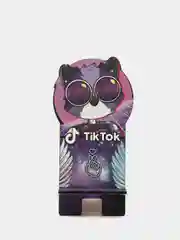 Деревянная подставка под телефон "Кот в очках" Tik Tok (Тик Ток)