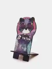 Деревянная подставка под телефон "Кот в очках" Tik Tok (Тик Ток)