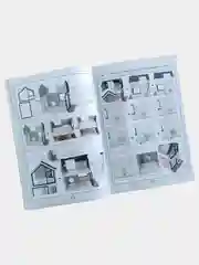 Зеленый конструктор интерьерный, кукольный игрушечный дом, румбокс двухэтажный Собери сам