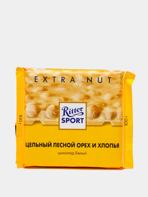 Шоколад белый Ritter Sport "Extra Nut с лесным орехом и хлопьями", 100 гр