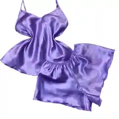 Лавандовый пижама женская, шелковая
