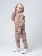 Бежевый костюм спортивный детский, утепленный на флисе