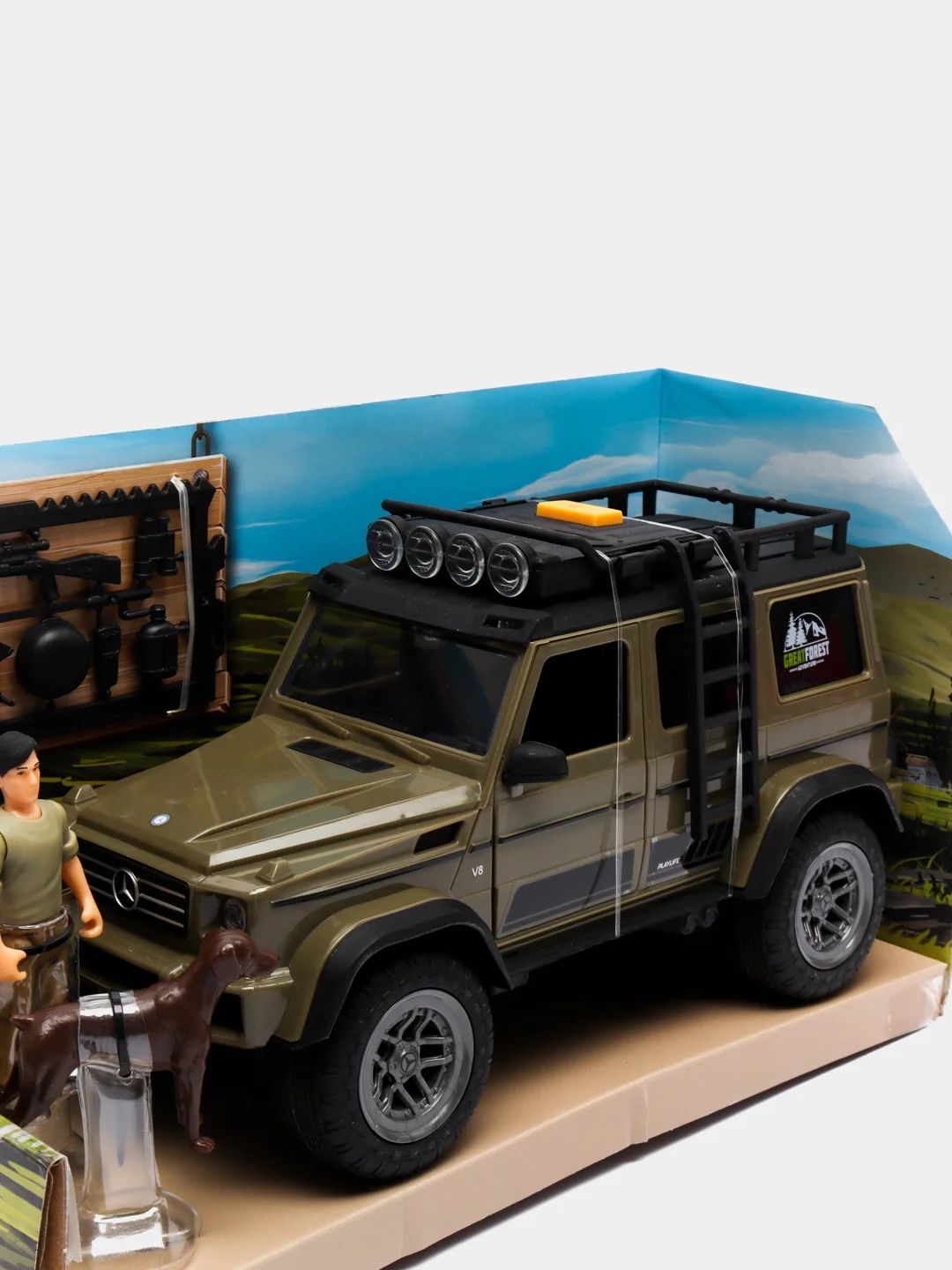 Игровой набор охотника Dickie Toys MB AMG 500 4 х 4 PlayLife, 23 см, свет, звук, 3834002