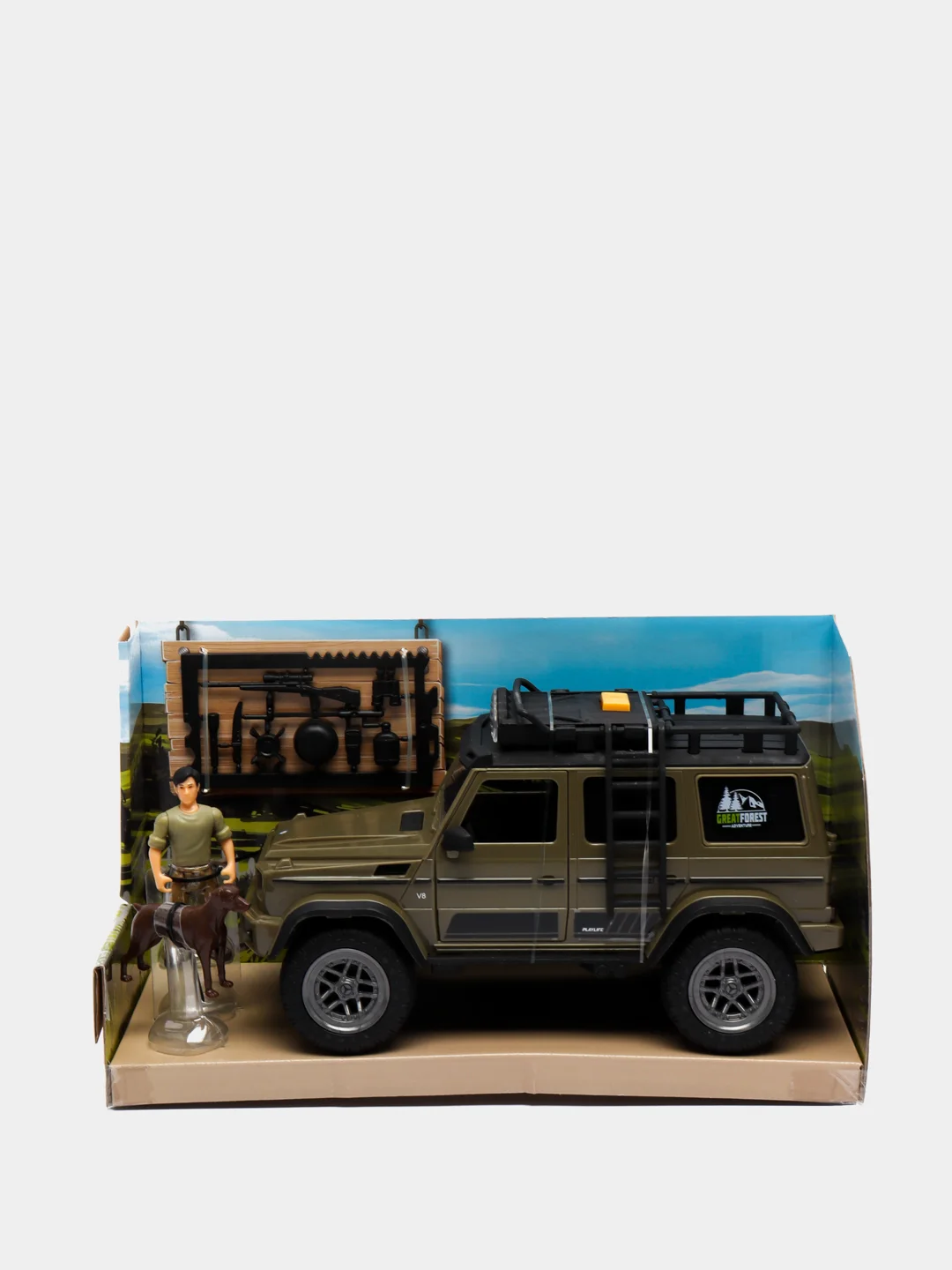Игровой набор охотника Dickie Toys MB AMG 500 4 х 4 PlayLife, 23 см, свет, звук, 3834002