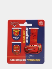 Открытка с магнитными закладками Тачки "Настоящему чемпиону", 3 штуки
