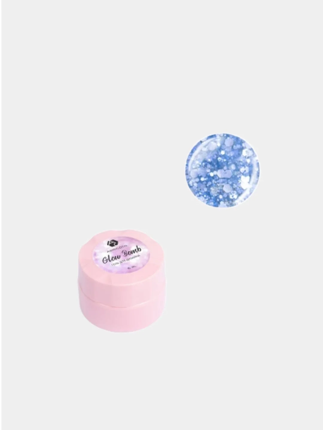 Синий гель для дизайна ногтей Adricoco Glow Bomb