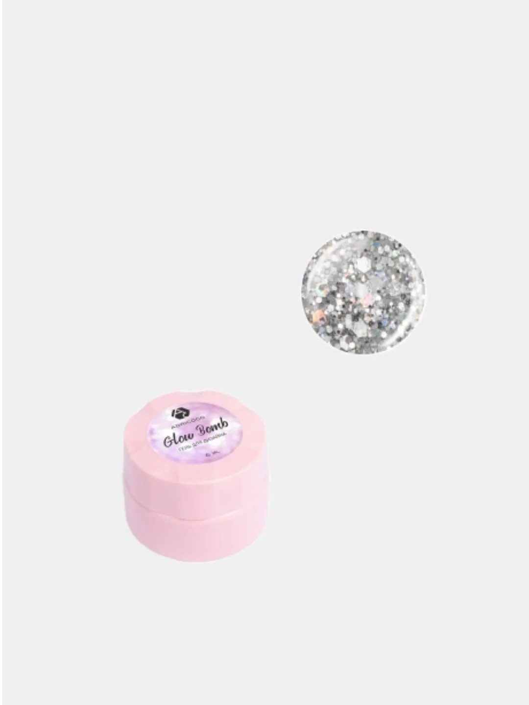 Серый гель для дизайна ногтей Adricoco Glow Bomb