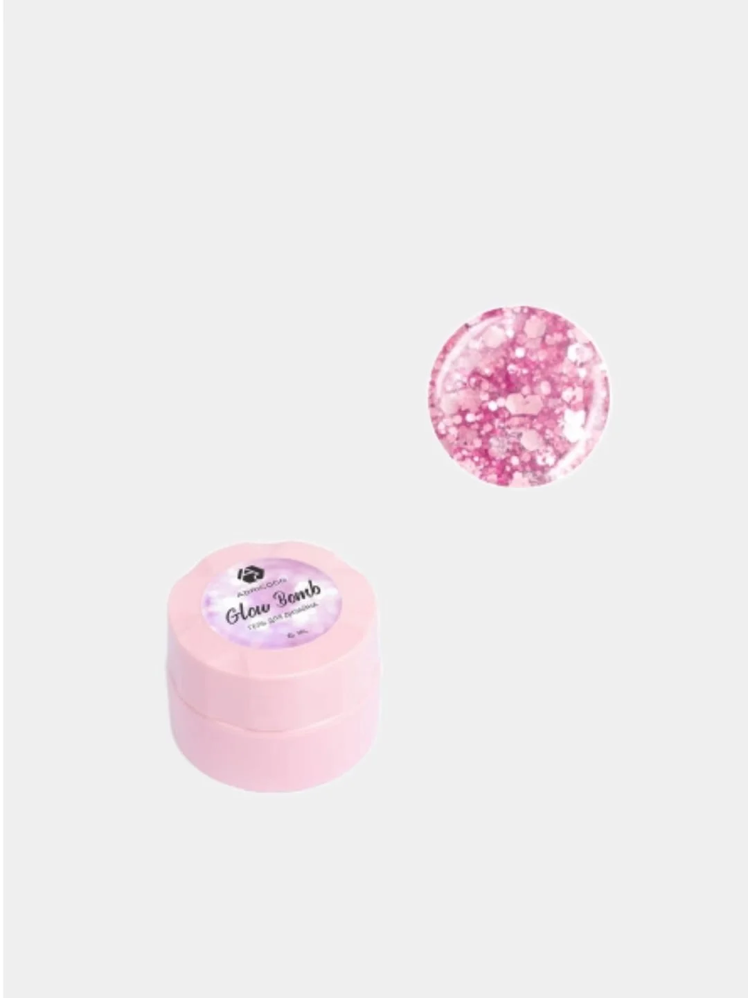 Розовый гель для дизайна ногтей Adricoco Glow Bomb