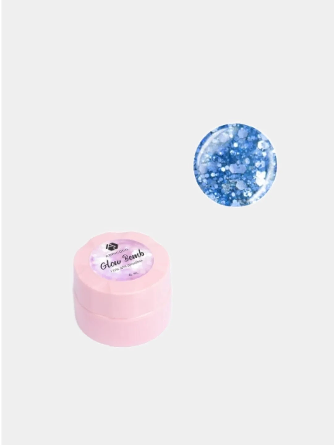 Голубой гель для дизайна ногтей Adricoco Glow Bomb