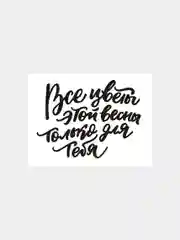 Белый мини-открытки с приколом. Открытка для цветов и подарков. открытка с текстом