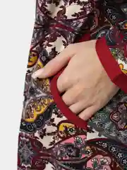 Красный туника женская домашняя из хлопка, мусульманское платье, рубашка, удлиненное, трикотажное