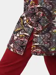 Красный туника женская домашняя из хлопка, мусульманское платье, рубашка, удлиненное, трикотажное