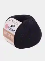 Черный пряжа YarnArt Baby cotton, 50 г, 165 м, акрил и хлопок