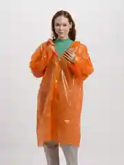 Оранжевый дождевик-плащ с капюшоном