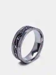 Угольный кольцо мужское из стали