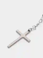 Серебряный серьга-гвоздик из нержавеющей стали с крестом/мужская серьга/серьга с цепочкой и крестом