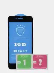 Черный защитное стекло для iPhone (10D)