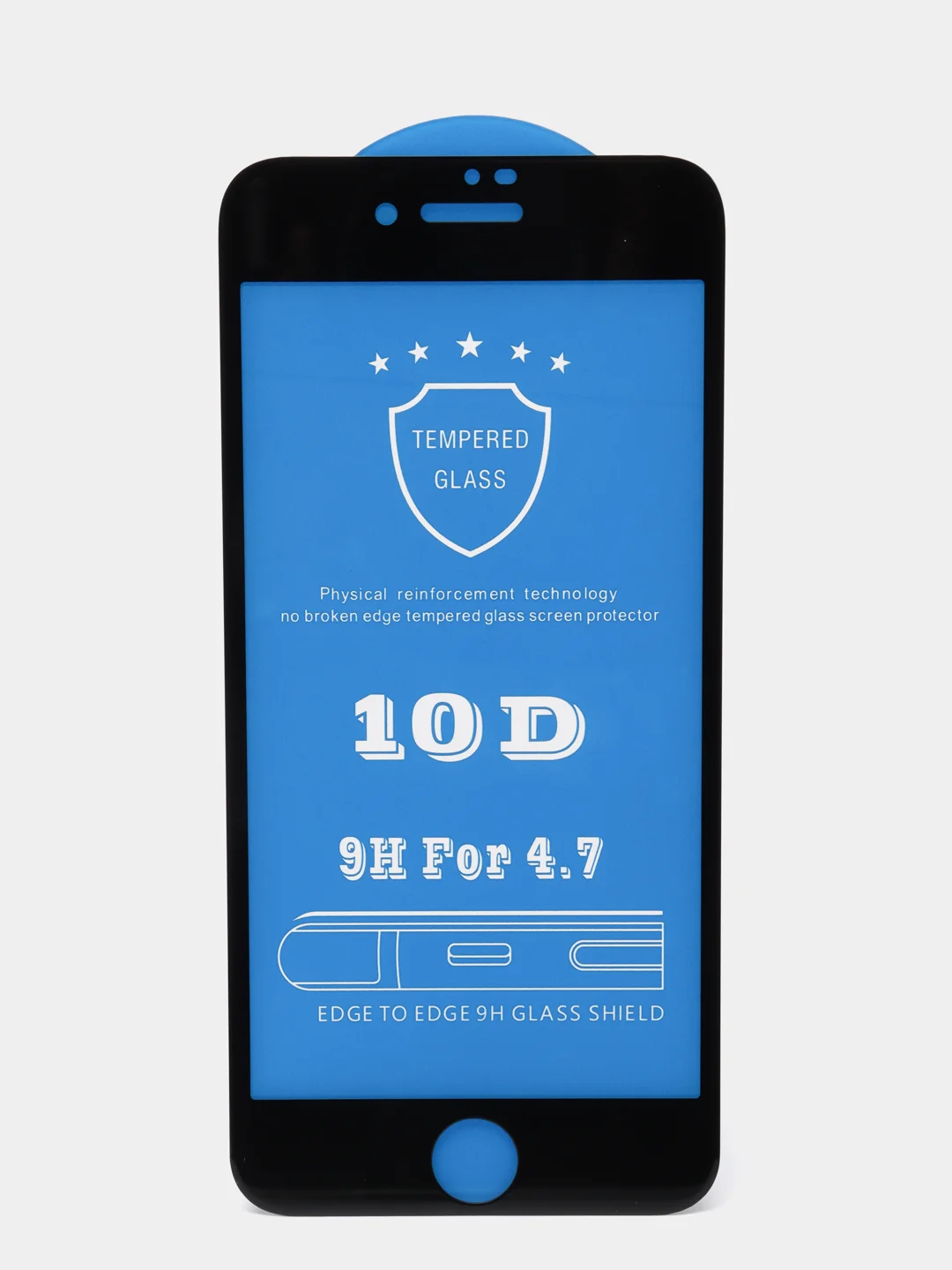 Черный защитное стекло для iPhone (10D)