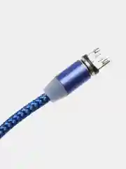 Синий кабель для зарядки X-cable, магнитный, 2.1 А, 360 + магнитный коннектор-разъем