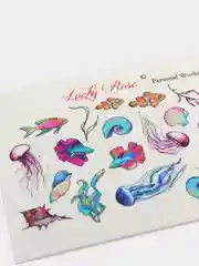 Наклейка для дизайна ногтей Lucky Rose тема Море, Яркий слайдер для маникюра под гель лак