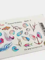 Наклейка для дизайна ногтей Lucky Rose тема Море, Яркий слайдер для маникюра под гель лак