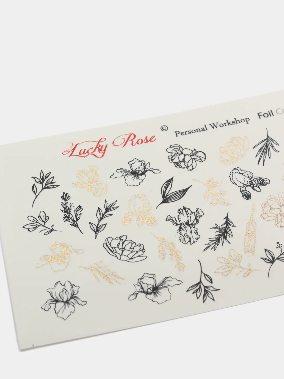 Наклейка для дизайна ногтей Lucky Rose Цветы, Моно 3D слайдер для маникюра под гель-лак