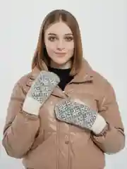 Белый варежки женские тёплые зимние