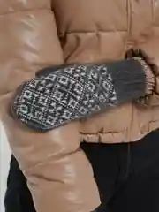 Черный варежки женские тёплые зимние