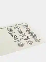 Наклейка для дизайна ногтей тема Животные, Моно 3D слайдер для маникюра под гель-лак, лак