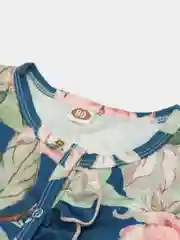 Синий меланж цветочный слип