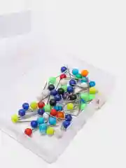 Цветные жемчужные иглы, 50 штук