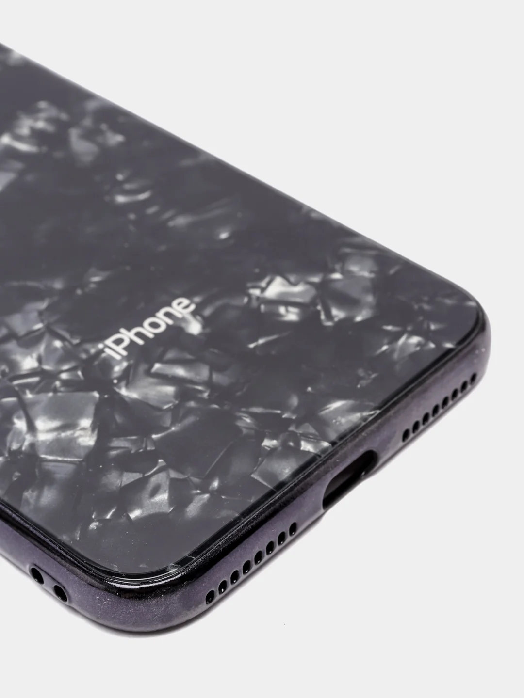 Черный чехол для IPhone Glass case 3D Vision